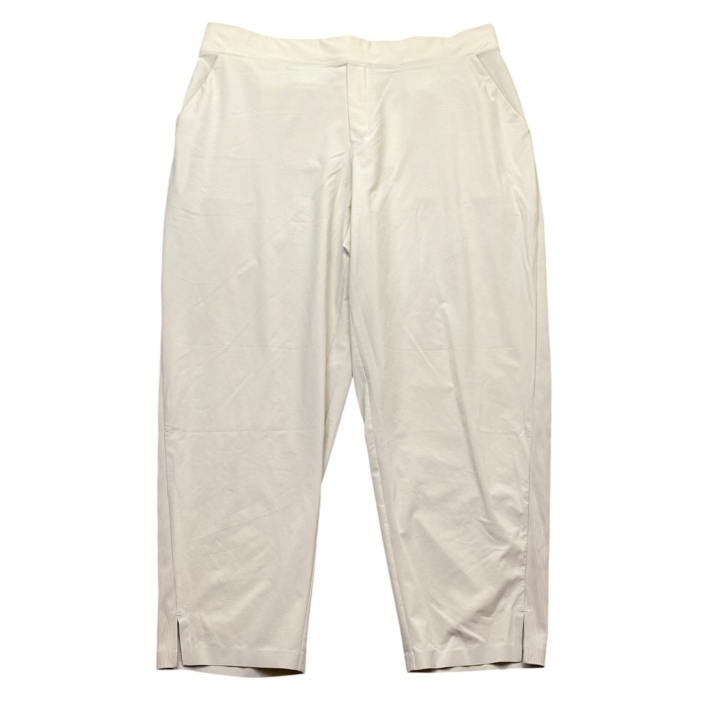 Athleta Brooklyn Ankle Pant Beige Tan Size 20 Lightweight Tapered Trousers
